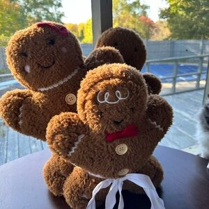 Cupcakes and Cashmere gingerbread pillows. Family of 3. Dad, mom and baby! NWOT